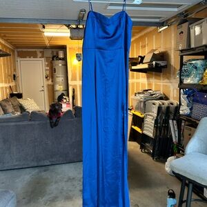 Blue Satin Gown